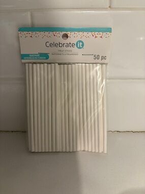 Celebrate It White Treat Sticks - 50 Count 4 inch